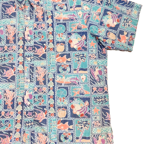 Kahala Christmas Aloha Shirt Mens XXL Cotton Reverse Print Hawaiian Surfin Santa - Picture 10 of 13